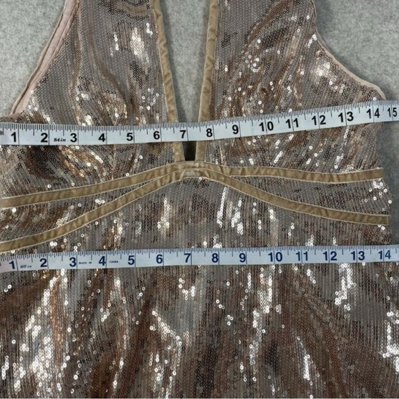 Free People Gold Sequin Mini Dress - Picture 7 of 8